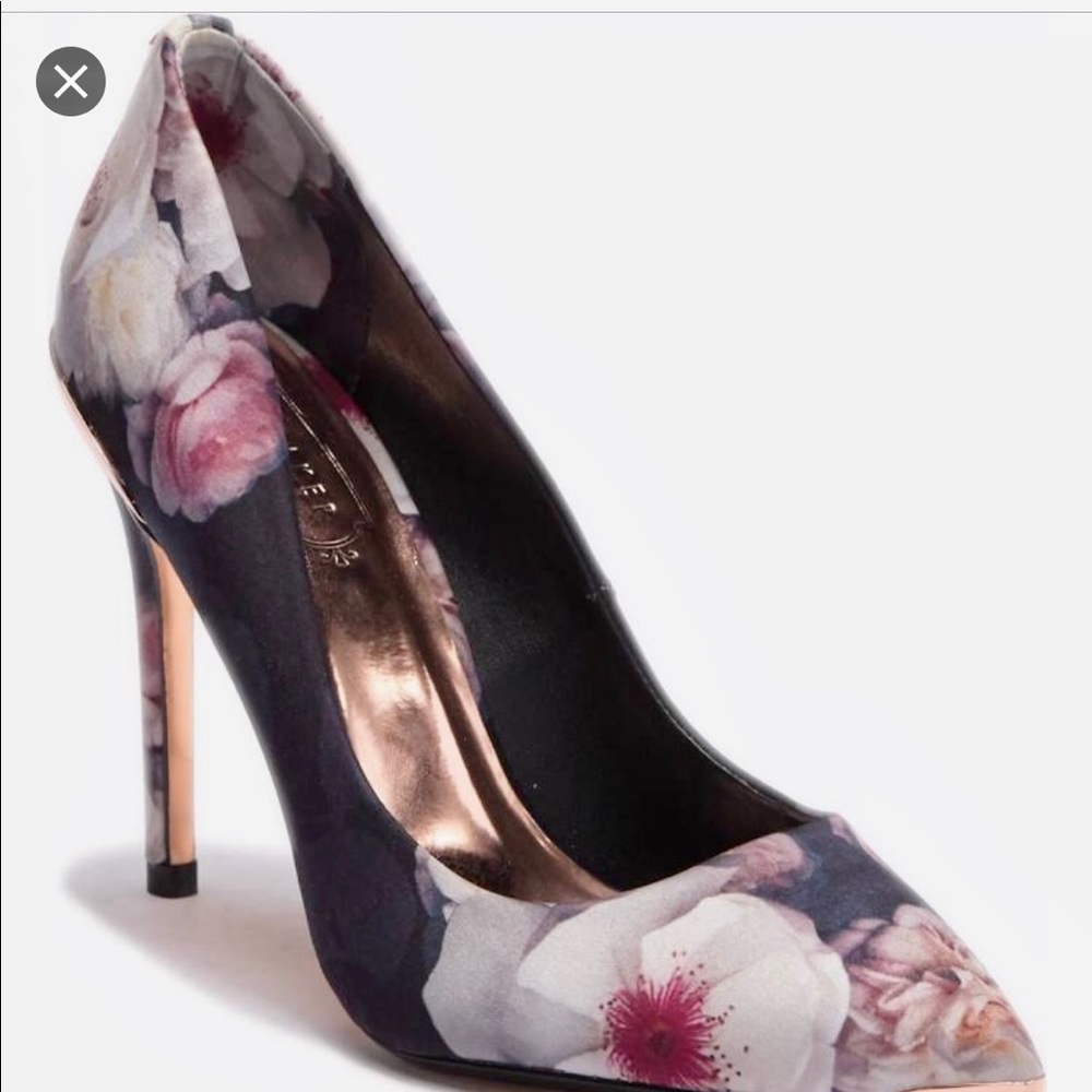 Ted Baker Chelsea Black-Multi Floral Satin 4” Heel